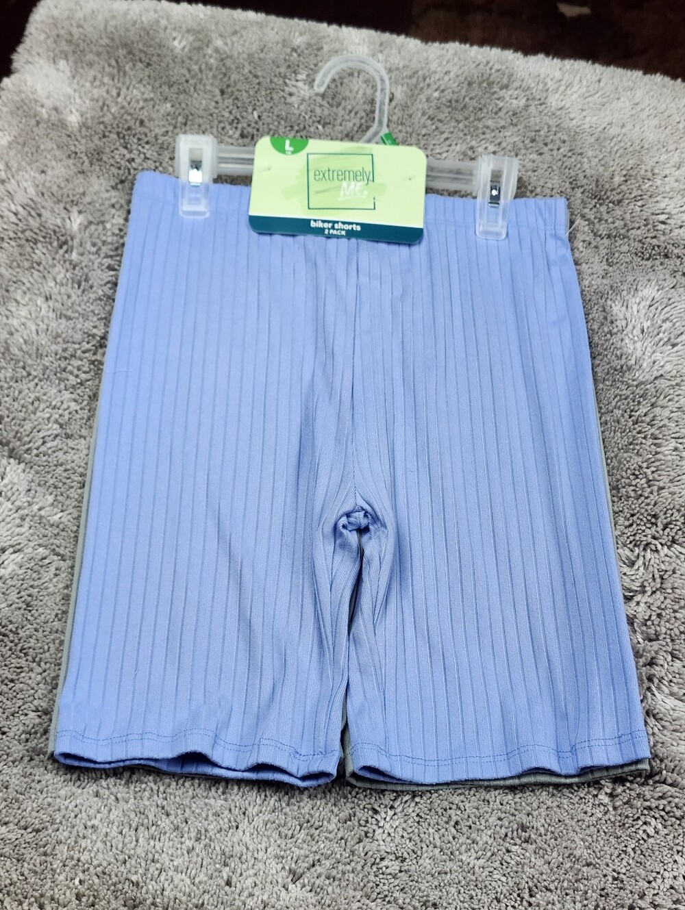 Extremely Me Ribbed Biker Shorts 2-Pack Blue Gray Size L 14